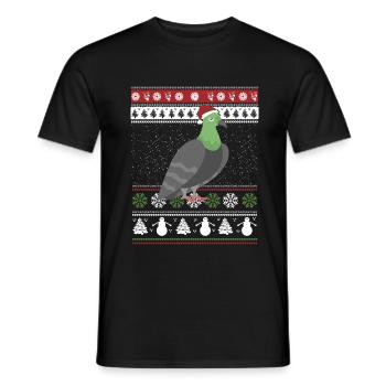 Colombe de Noël laide - T-shirt homme - noir - Devant - AI Model Male 178 light (178cm)