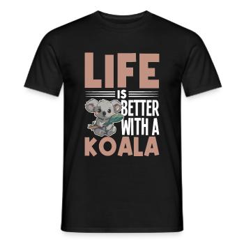 Koala Life Is Better With Koala - Men's T-Shirt - black - Front - AI Model Male 178 light (178cm)