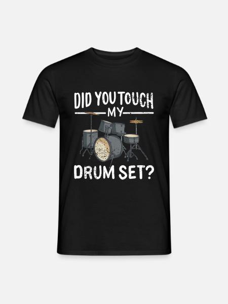 Schlagzeuger Schlagzeug - Männer T-Shirt - Schwarz