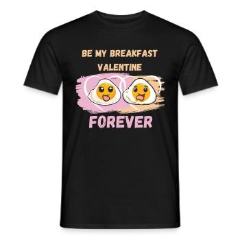 Breakfast Valentine - jolie tenue de la Saint-Valentin - T-shirt homme - noir - Devant - AI Model Male 178 light (178cm)