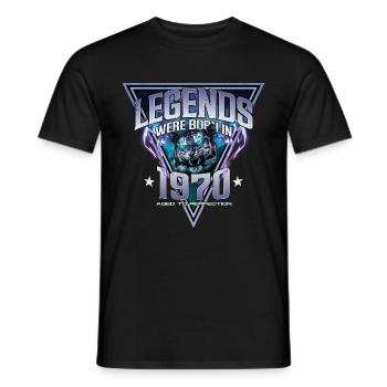 Legends were born in 1970 - Men's T-Shirt - black - Front - AI Model Male 178 light (178cm)
