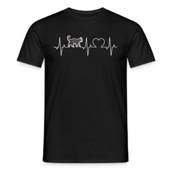 Chats Battement de cœur Chat domestique ECG Chat Chats domestiques - T-shirt homme - noir - Devant - AI Model Male 178 light (178cm)