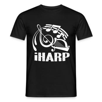Harp Funny Harp - Men's T-Shirt - black - Front - AI Model Male 178 light (178cm)