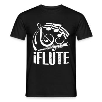 Flute Funny Flute - Men's T-Shirt - black - Front - AI Model Male 178 light (178cm)