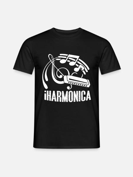 Harmonica Funny Harmonica - Men's T-Shirt - black