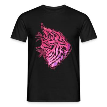 Cute Maine coon cat - Men's T-Shirt - black - Front - AI Model Male 178 light (178cm)
