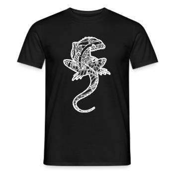 Lizard Floral Pattern - Men's T-Shirt - black - Front - AI Model Male 178 light (178cm)