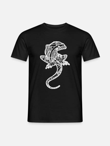Lizard Floral Pattern - Men's T-Shirt - black