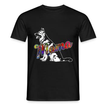 Belgian Malinois Mama - Men's T-Shirt - black - Front - AI Model Male 178 light (178cm)