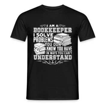 Bookkeeper Bookkeeper Solve Problems - Men's T-Shirt - black - Front - AI Model Male 178 light (178cm)