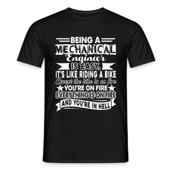 Being A Mechanical Engineer Is Easy - Men's T-Shirt - black - Front - AI Model Male 178 light (178cm)