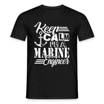 Keep calm I Am A Marine Engineer - Men's T-Shirt - black - Front - AI Model Male 178 light (178cm)