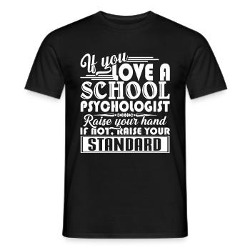 If You Love School Psychologist - Men's T-Shirt - black - Front - AI Model Male 178 light (178cm)