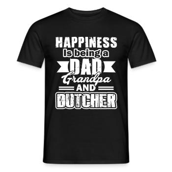 Butcher Dad Grandpa And Butcher - Men's T-Shirt - black - Front - AI Model Male 178 light (178cm)