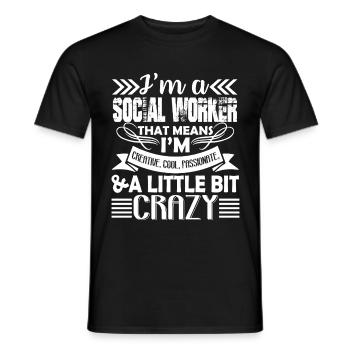 Social Worker Cool Social Worker - Men's T-Shirt - black - Front - AI Model Male 178 light (178cm)