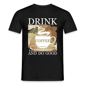 Kaffee - Männer T-Shirt - Schwarz - Vorne - AI Model Male 178 light (178cm)