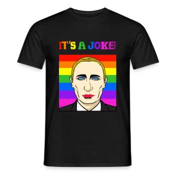 Putin joke politician satire gay Pride gift - Men's T-Shirt - black - Front - AI Model Male 178 light (178cm)