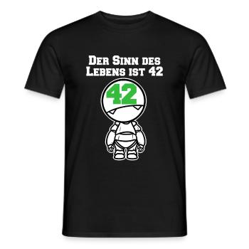 Lebenssinn 42 Anhalter Galaxis Film Nerd Geschenk - Männer T-Shirt - Schwarz - Vorne - AI Model Male 178 light (178cm)