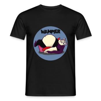 Wampier vampire fat fat word joke gift idea - Men's T-Shirt - black - Front - AI Model Male 178 light (178cm)