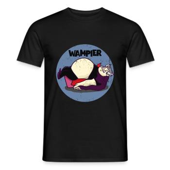Wampier vampire fat fat word joke gift idea - Men's T-Shirt - black - Front - AI Model Male 178 light (178cm)