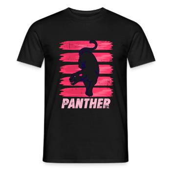 Cadeau Panther Big Cat Safari Noir Blanc - T-shirt homme - noir - Devant - AI Model Male 178 light (178cm)