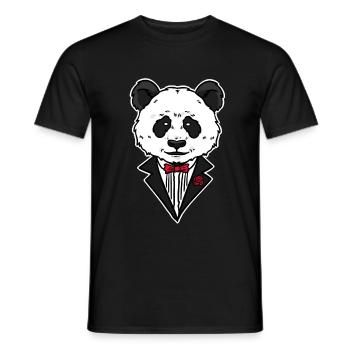 Panda mafia bear animal gift - Men's T-Shirt - black - Front - AI Model Male 178 light (178cm)