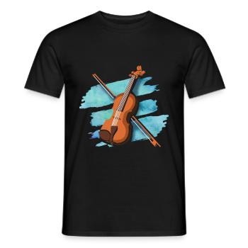 Instrument de musique violon violoniste cadeau - T-shirt homme - noir - Devant - AI Model Male 178 light (178cm)