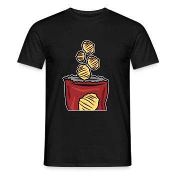 Cadeau de collation chips chips bristish - T-shirt homme - noir - Devant - AI Model Male 178 light (178cm)