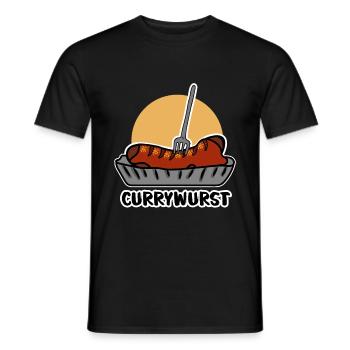Currywurst - Men's T-Shirt - black - Front - AI Model Male 178 light (178cm)