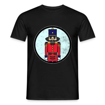 Nussknacker Walnüsse Weihnachtszeit Geschenk - Männer T-Shirt - Schwarz - Vorne - AI Model Male 178 light (178cm)