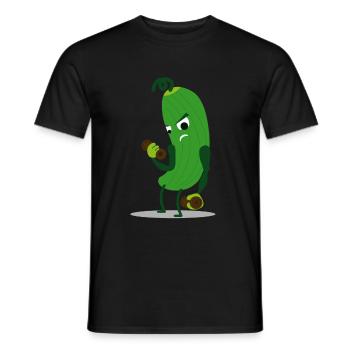 Gurke Vegan Muskeln Gym Kraftsport Lauch - Männer T-Shirt - Schwarz - Vorne - AI Model Male 178 light (178cm)