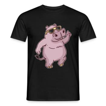 hippopotame - T-shirt homme - noir - Devant - AI Model Male 178 light (178cm)