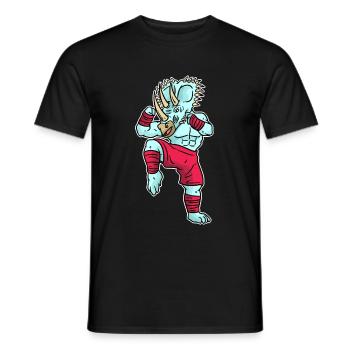 Triceratops kickboxing - Men's T-Shirt - black - Front - AI Model Male 178 light (178cm)