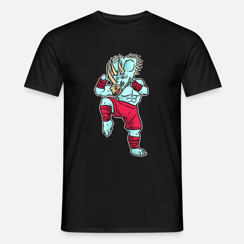 Triceratops Kickboxen - Männer T-Shirt - Schwarz