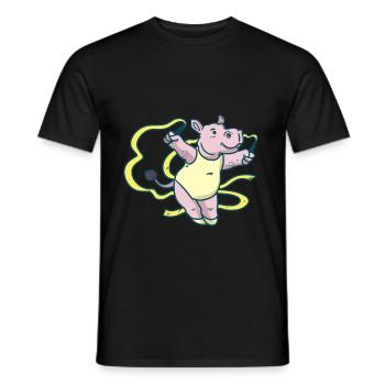 Hippopotamus Turner - Men's T-Shirt - black - Front - AI Model Male 178 light (178cm)