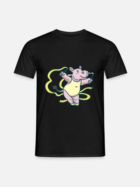 Hippopotamus Turner - Men's T-Shirt - black