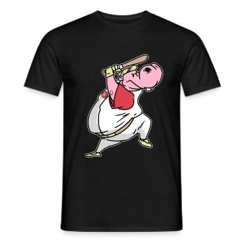 Hippopotame de baseball - T-shirt homme - noir - Devant - AI Model Male 178 light (178cm)