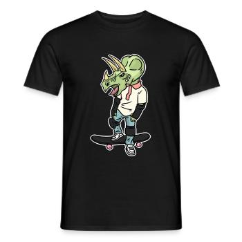 Patineur Triceratops - T-shirt homme - noir - Devant - AI Model Male 178 light (178cm)