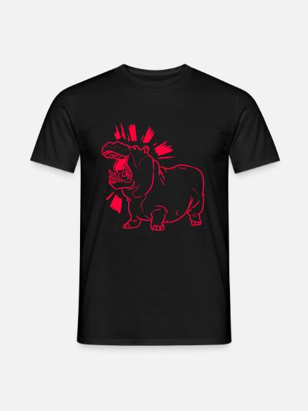 Hippopotamus roar - Men's T-Shirt - black