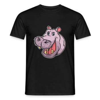 hippopotame - T-shirt homme - noir - Devant - AI Model Male 178 light (178cm)