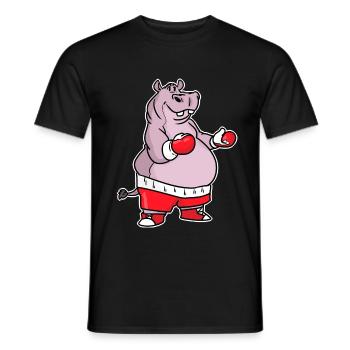 Hippopotame boxe - T-shirt homme - noir - Devant - AI Model Male 178 light (178cm)