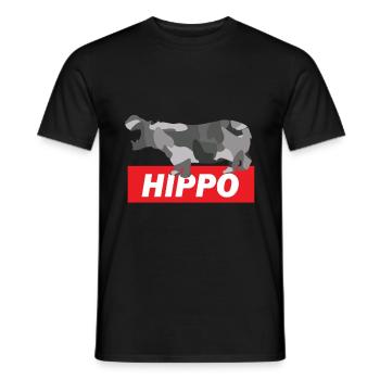 hippopotame - T-shirt homme - noir - Devant - AI Model Male 178 light (178cm)