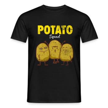 Kartoffel Squad Pommes frittes vegan Geschenk - Männer T-Shirt - Schwarz - Vorne - AI Model Male 178 light (178cm)