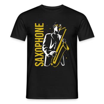 saxophone - T-shirt homme - noir - Devant - AI Model Male 178 light (178cm)