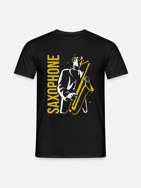 saxophone - Men's T-Shirt - black