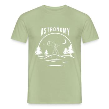 Astronomie galaxie - T-shirt homme - vert sauge - Devant - AI Model Male 178 light (178cm)