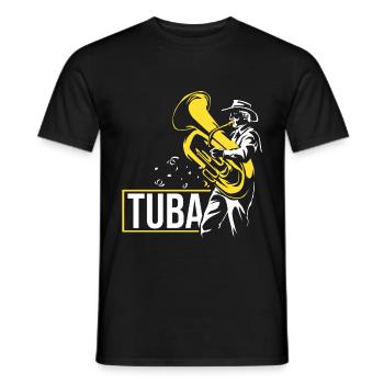 Tuba tubist music instrument gift - Men's T-Shirt - black - Front - AI Model Male 178 light (178cm)