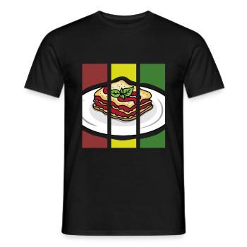 lasagne - T-shirt homme - noir - Devant - AI Model Male 178 light (178cm)