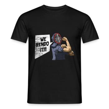 Kendo Japanese bamboo sword martial arts gift - Men's T-Shirt - black - Front - AI Model Male 178 light (178cm)