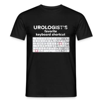 Urologist urology female doctor computer keyboard gift - Men's T-Shirt - black - Front - AI Model Male 178 light (178cm)